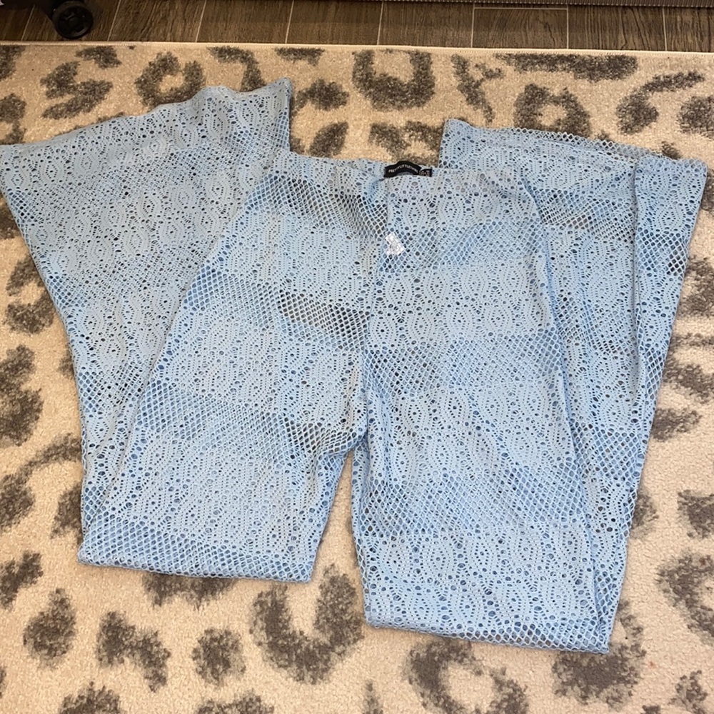 PLT blue swim coverup bottoms